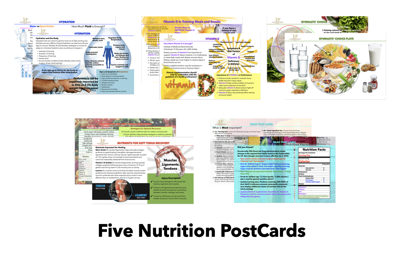 Five Nutrition Postcards